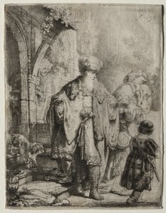 Abraham karkotti Hagarin ja Ismaelin tekijältä Rembrandt van Rijn