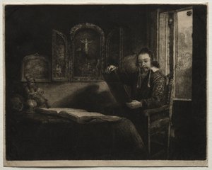 Abraham Francen, apteekki tekijältä Rembrandt van Rijn