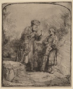 Aabraham ja Iisak tekijältä Rembrandt van Rijn