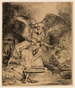 Aabrahamin uhri tekijältä Rembrandt van Rijn