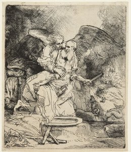 Aabrahamin uhraus tekijältä Rembrandt van Rijn