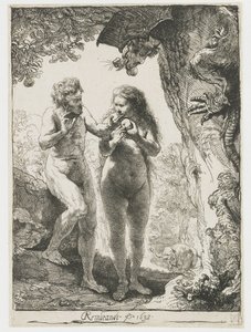 Aatami ja Eeva tekijältä Rembrandt van Rijn