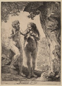 Aadam ja Eeva tekijältä Rembrandt van Rijn