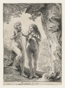 Aatami ja Eeva, 1638 tekijältä Rembrandt van Rijn