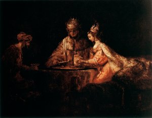 Assuerus, Haman ja Ester, 1660 tekijältä Rembrandt van Rijn