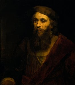 Parrakas mies hatussa tekijältä Rembrandt van Rijn