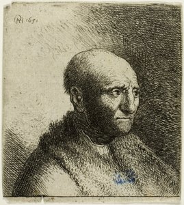 Kalju mies turkisviitassa: Rintakuva tekijältä Rembrandt van Rijn