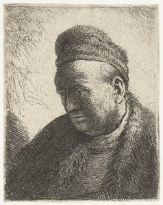 Home imberb amb una capa de pell i una gorra: finlandès tekijältä Rembrandt van Rijn