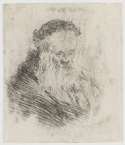 Partainen vanha mies, jolla on korkea otsa tekijältä Rembrandt van Rijn