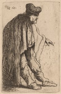 Kerjäläinen vasen käsi ojennettuna tekijältä Rembrandt van Rijn