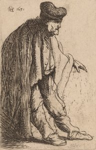 Kerjäläinen vasen käsi ojennettuna, 1631. tekijältä Rembrandt van Rijn