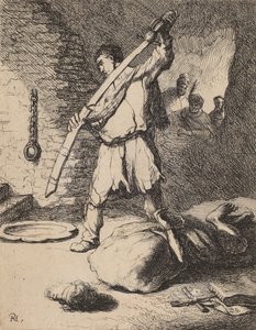 Johannes Kastajan pään mestaus, n. 1627. tekijältä Rembrandt van Rijn