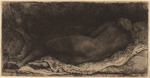 Mulher negra deitada finlandesa tekijältä Rembrandt van Rijn