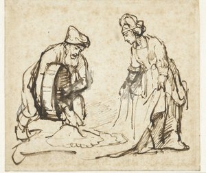 Boas ja Ruth tekijältä Rembrandt van Rijn
