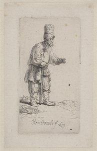 Talonpoika nojaa kepille tekijältä Rembrandt van Rijn