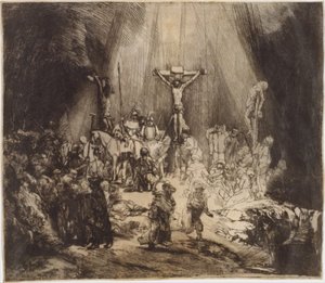 Kristus ristiinnaulittu kahden varkaan väliin: Kolme ristiä, 1653, 1653. tekijältä Rembrandt van Rijn