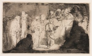 Kristus kiistelee lääkäreiden kanssa: luonnos tekijältä Rembrandt van Rijn