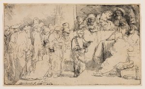 Kristus kiistelee lääkäreiden kanssa: luonnos tekijältä Rembrandt van Rijn