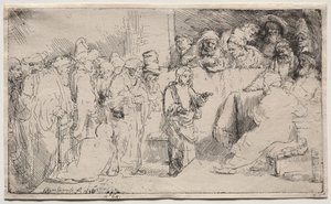 Kristus kiistelee lääkäreiden kanssa: luonnos tekijältä Rembrandt van Rijn