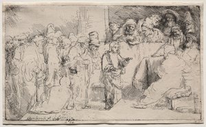 Kristus kiistelee lääkäreiden kanssa: Luonnos, 1652. tekijältä Rembrandt van Rijn