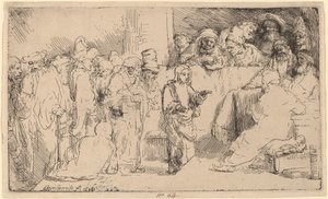 Kristus kiistelee lääkäreiden kanssa: luonnos tekijältä Rembrandt van Rijn