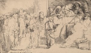 Kristus kiistelee lääkäreiden kanssa: luonnos, 1652. tekijältä Rembrandt van Rijn