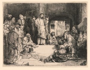 Kristus saarnaa ("La Petit Tombe") tekijältä Rembrandt van Rijn