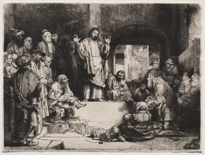 Kristus saarnaa ("La Petite Tombe") tekijältä Rembrandt van Rijn