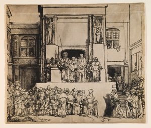 Kristus esitellään kansalle (Ecce Homo) tekijältä Rembrandt van Rijn