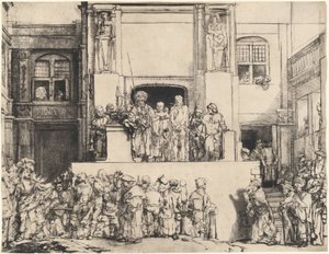 Kristus esiteltiin ihmisille: pitkänomainen levy tekijältä Rembrandt van Rijn