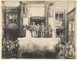 Kristus esiteltiin ihmisille: pitkänomainen levy tekijältä Rembrandt van Rijn