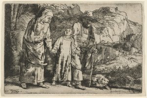 Kristus palaa temppelistä vanhempiensa kanssa tekijältä Rembrandt van Rijn
