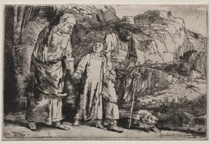 Kristus palaamassa temppelistä vanhempiensa kanssa, 1654. tekijältä Rembrandt van Rijn
