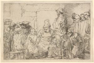 Kristus istuu kiistellen lääkäreiden kanssa tekijältä Rembrandt van Rijn