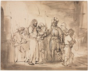 Kristus Otettiin Kaifaan eteen tekijältä Rembrandt van Rijn
