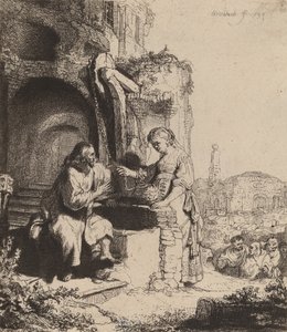 Kristus ja Samarian nainen raunioiden keskellä, 1634. tekijältä Rembrandt van Rijn