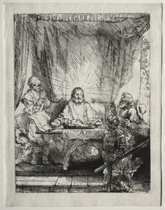 Kristus Emmauksessa: Suurempi kuva tekijältä Rembrandt van Rijn