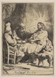 Kristus Emmauksessa: Pienempi levy, 1634. tekijältä Rembrandt van Rijn