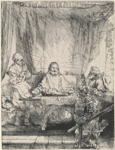 Kristus Emmauksessa: suurempi kuva tekijältä Rembrandt van Rijn