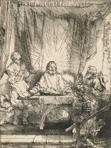 Kristus Emmauksessa: Isompi levy, 1654. tekijältä Rembrandt van Rijn