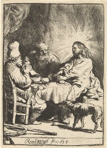 Kristus Emmauksessa: Pienempi lautanen tekijältä Rembrandt van Rijn