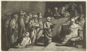 Kristus kiistelee lääkäreiden kanssa: luonnos tekijältä Rembrandt van Rijn