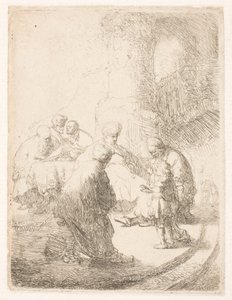 Kristus keskustelemassa oppineiden kanssa: pieni taulu tekijältä Rembrandt van Rijn
