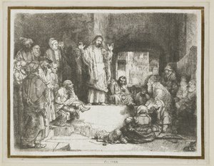 Kristus saarnaamassa (”Pieni hauta”) tekijältä Rembrandt van Rijn