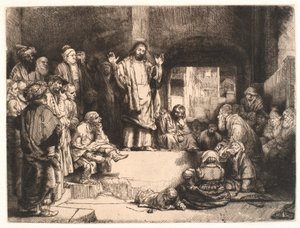 Kristus saarnaa ("La petite tombe") tekijältä Rembrandt van Rijn