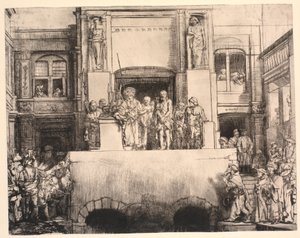 Kristus esitteli ihmisille: suuren pitkulaisen levyn tekijältä Rembrandt van Rijn