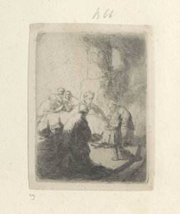 Kristus ja kirjanoppineet: Pieni kuva Recueil de quatre-vingt-cinq estampes originales (sarjan nimi) tekijältä Rembrandt van Rijn