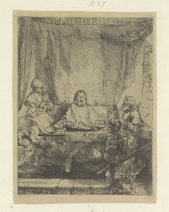 Christus te Emmaus: grote plaat Kokoelma kahdeksankymmentäviisi alkuperäistä vedosta (sarjan nimi) tekijältä Rembrandt van Rijn