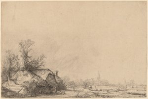 Mökki kanavan vieressä tekijältä Rembrandt van Rijn