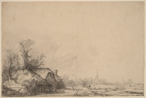 Mökki kanavan varrella tekijältä Rembrandt van Rijn